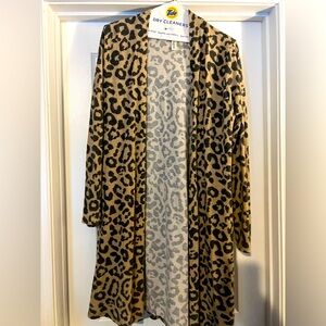 Crepas duster cheetah print cardigan, size M but runs large.EUC!